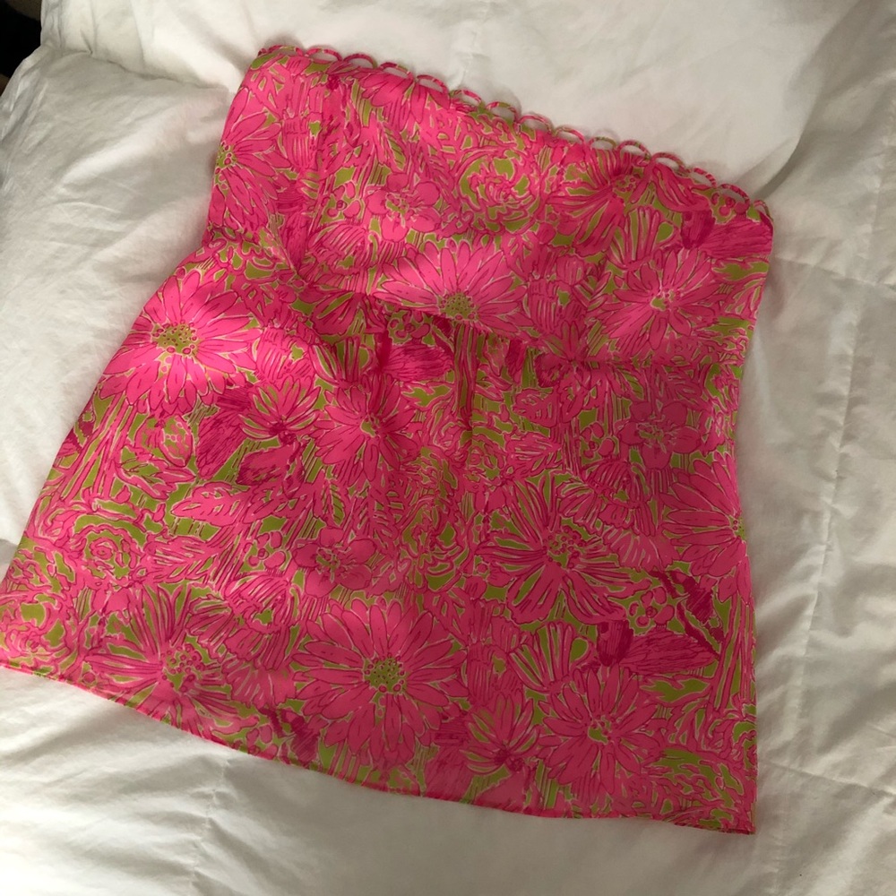 Lily Pulitzer pink and green tube top NWT